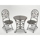 Set mobilier gradina metalic Madison, masa 70Ã—75 cm si 2 scaune 43x40x94 cm, stil vintage, bronz