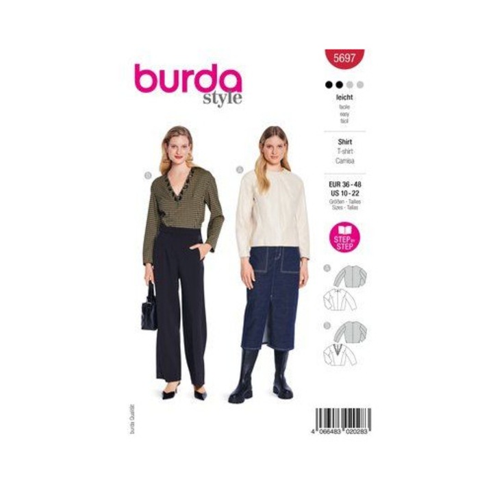 Burda Style 5697 Női Blúz szabásminta többméretben 36-48