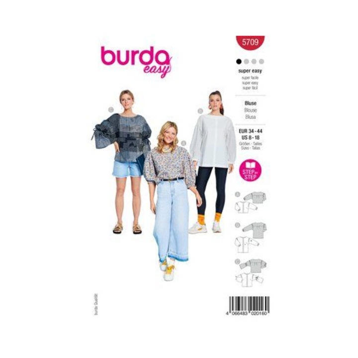 Tipar Bluze Femei Burda Style 5709 multi-masura 34 - 44