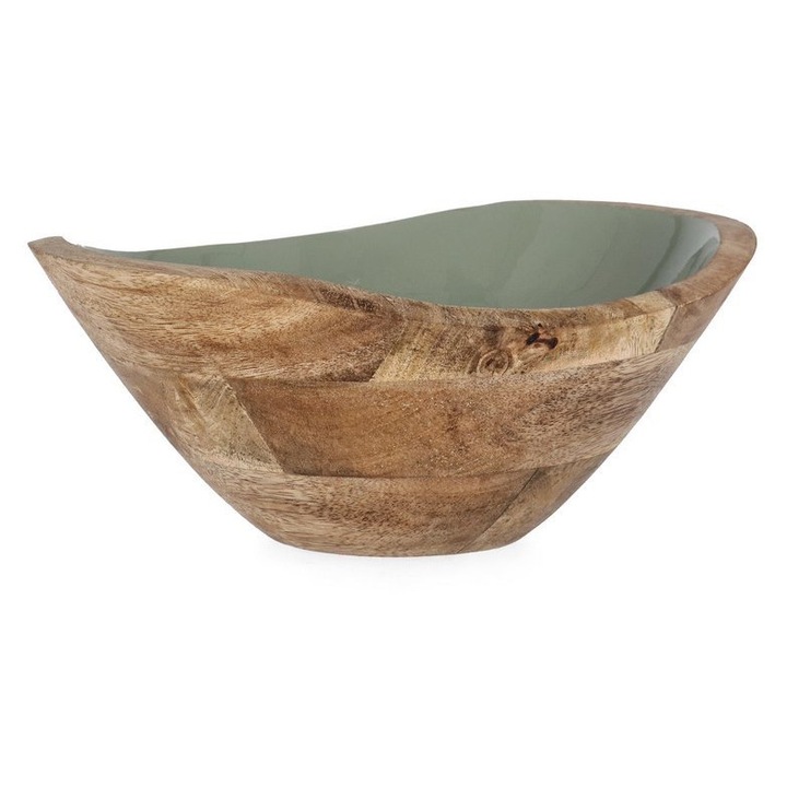 Bol lemn mango maro email verde 24x21x11h