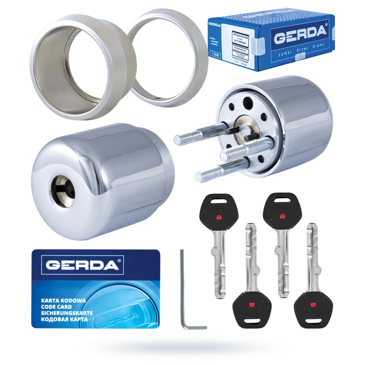 Cilindru de usa Gerda RIM 6000 SX-PREMIUM, 41mm, 4 chei, rezistenta la efractie C, 6 clase de securitate