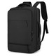 Rucsac de călătorie, impermeabil, unisex, cu port de încărcare USB, negru, 15, 6 inci