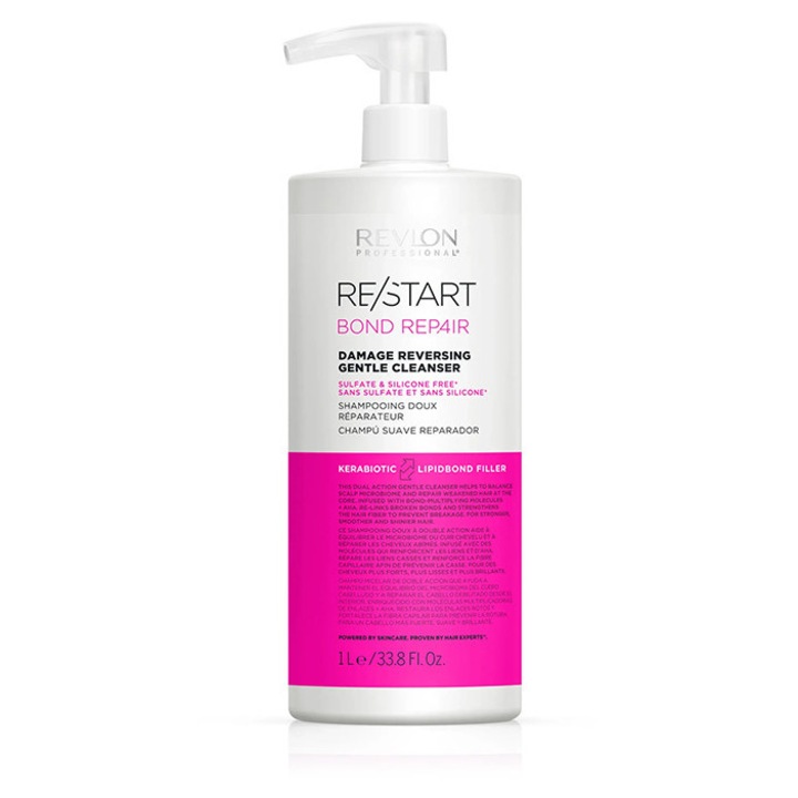 Sampon Revlon Professional Restart pentru par degradat, 1000 ml, unisex, fara silicon si sulfati