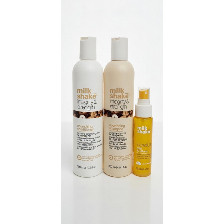 Set Milkshake Integrity, sampon 300ml, balsam 250ml, lapte incredibil 55ml, nutritiv, pentru par degradat