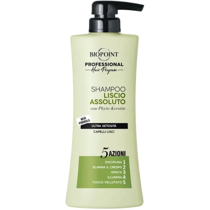 Şampon Biopoint Liscio Assoluto, 400 ml, pentru păr drept, hidratant, emolient