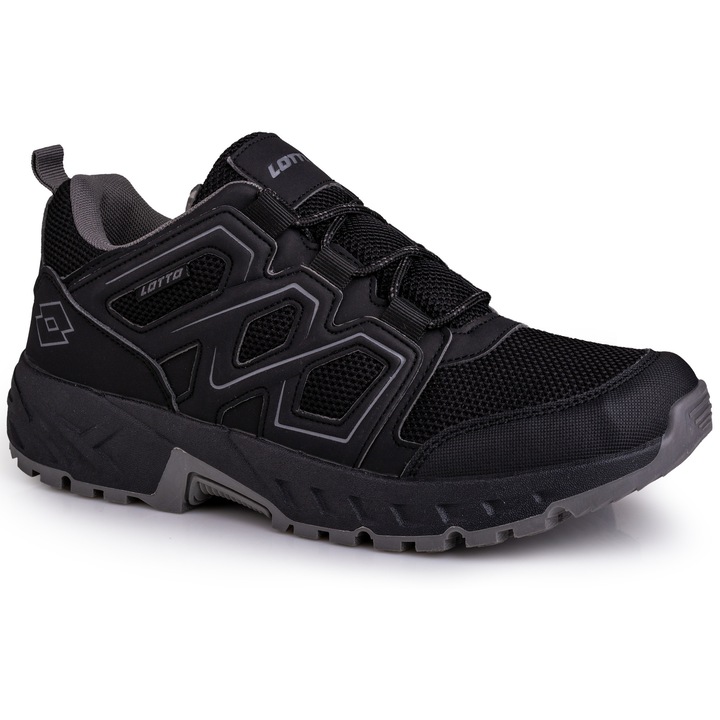 Tenisi barbati Lotto, negru, sintetic, Negru, 44