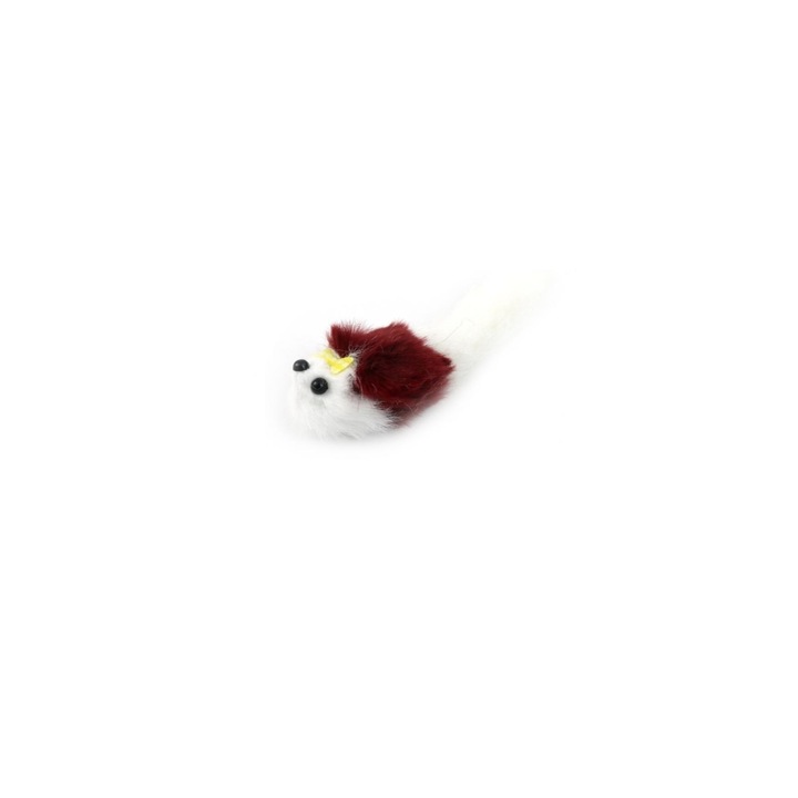 Set 2 Jucării Pisici, Yommy, Soricel Blanita cu Papion și Codita Detasabila, 12x3cm