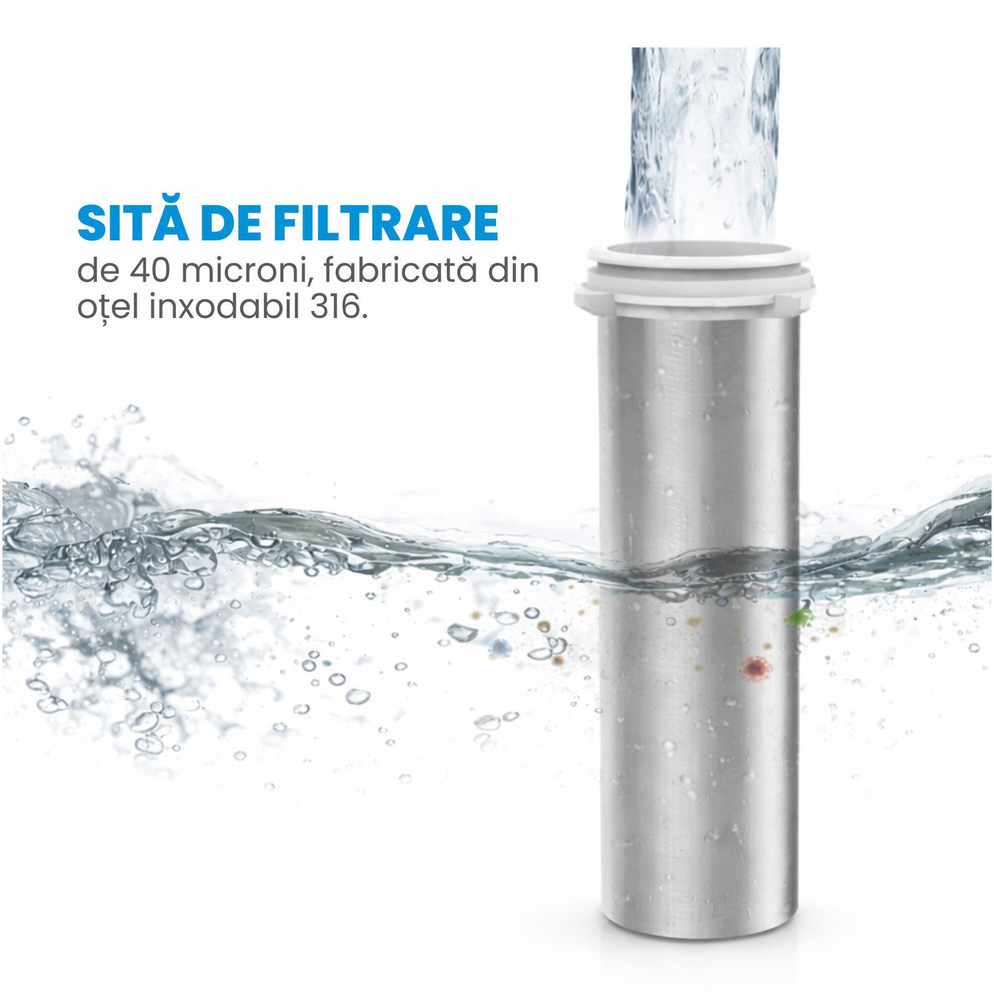 Prefiltru de apa de uz casnic Midea, debit: (3T/H), sita filtrare de 40 ...