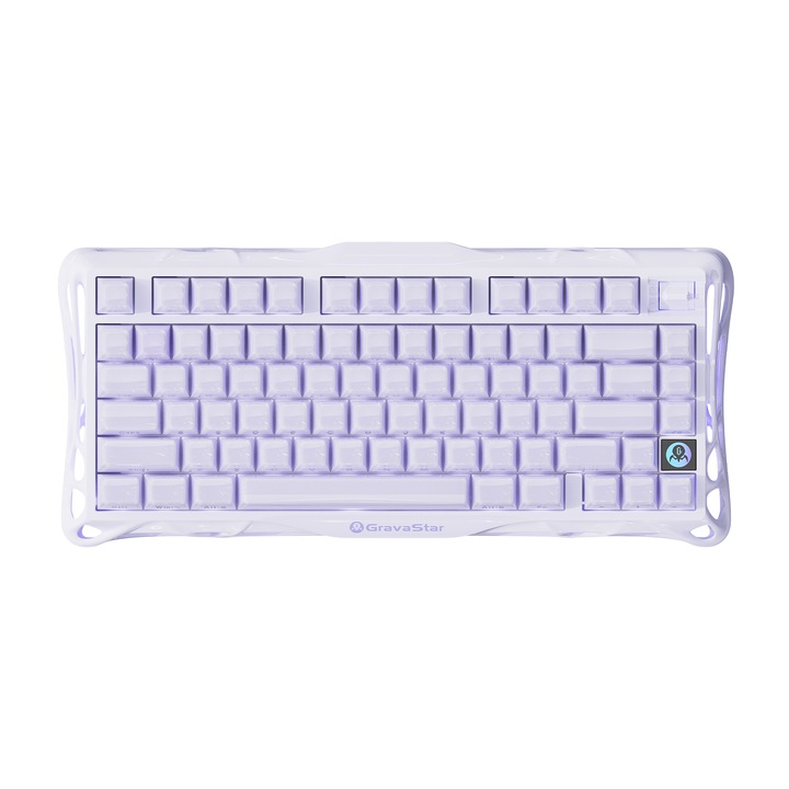 Механична клавиатура GravaStar Mercury K1 Special Edition, безжична, 75%, RGB подсветка, лавандулово лилаво