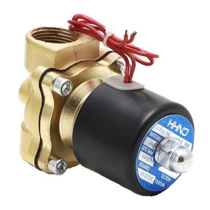 Elektromos mágnesszelep CEN-GM1074-24V, normál zárt, sárgaréz, 3/4'