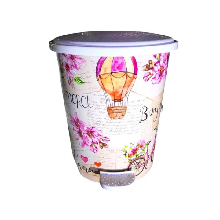 Cos de Gunoi cu Pedala, Decor Paris, 12L