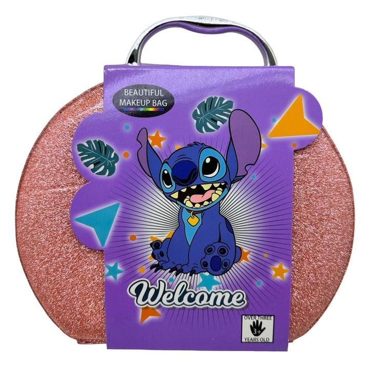 Комплект детски гримове, JPT, куфарче Stitch, аксесоари, многоцветен