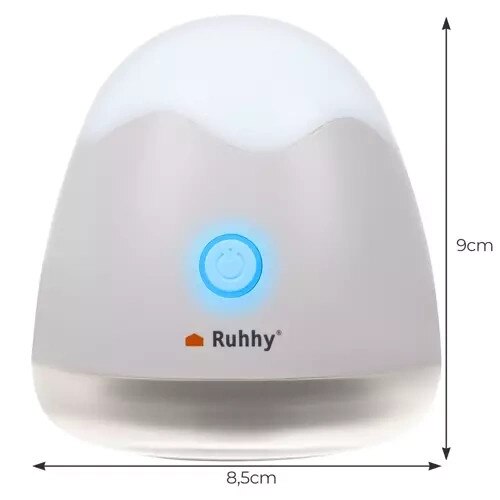Aparat de curățat scame și lampă de veghe Ruhhy, 2in1, 6 lame, USB Type-C, Alb, 9x8.5cm