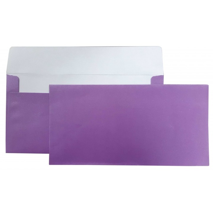 Plicuri autoadezive DL, CNX, 11x22cm, 120g, violet metalizat, set de 10 bucati