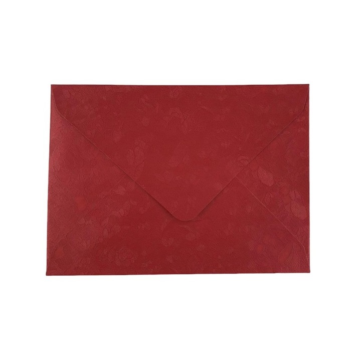 Plic CNX set 10 bucăți 13x18cm roșu metalizat cu model