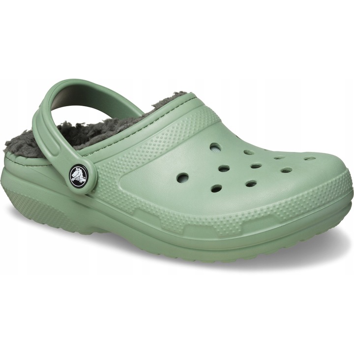 Crocs, barbati, saboti imblaniti, Classic Lined Clog 203591, verde Moss/Multi, marime EU 43-44