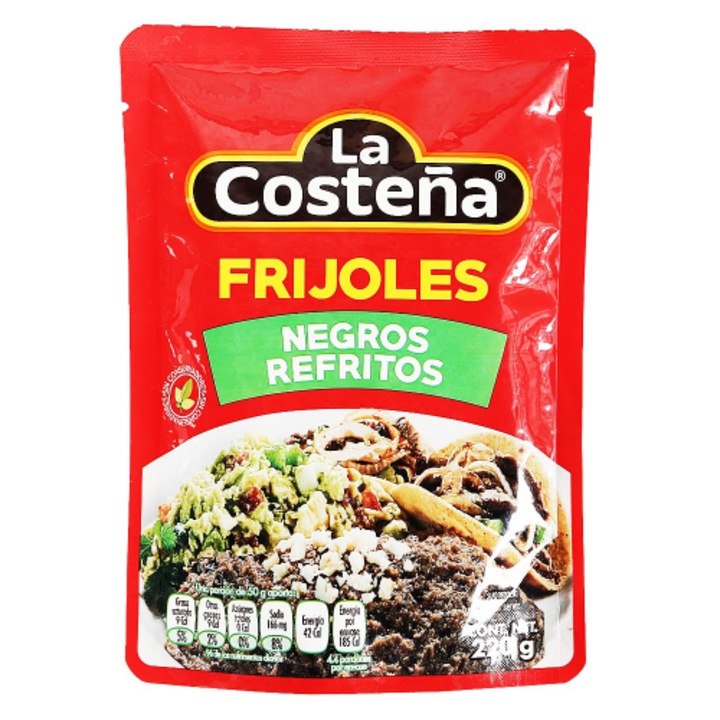 Fasole neagră prăjită La Costena, 220g, gata de consum, condimentată