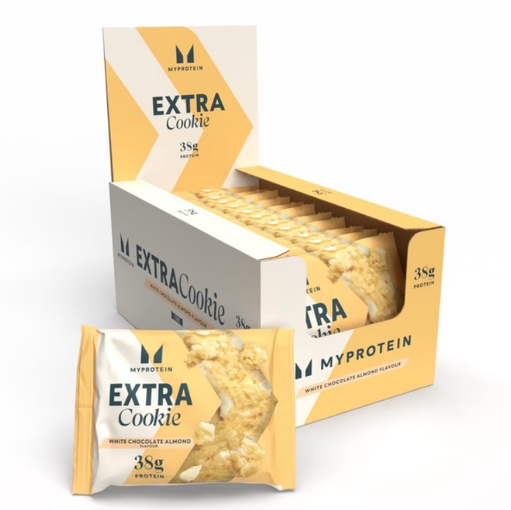 Baton proteic Myprotein, Protein Cookie, ciocolată albă, 75g, 37g proteine