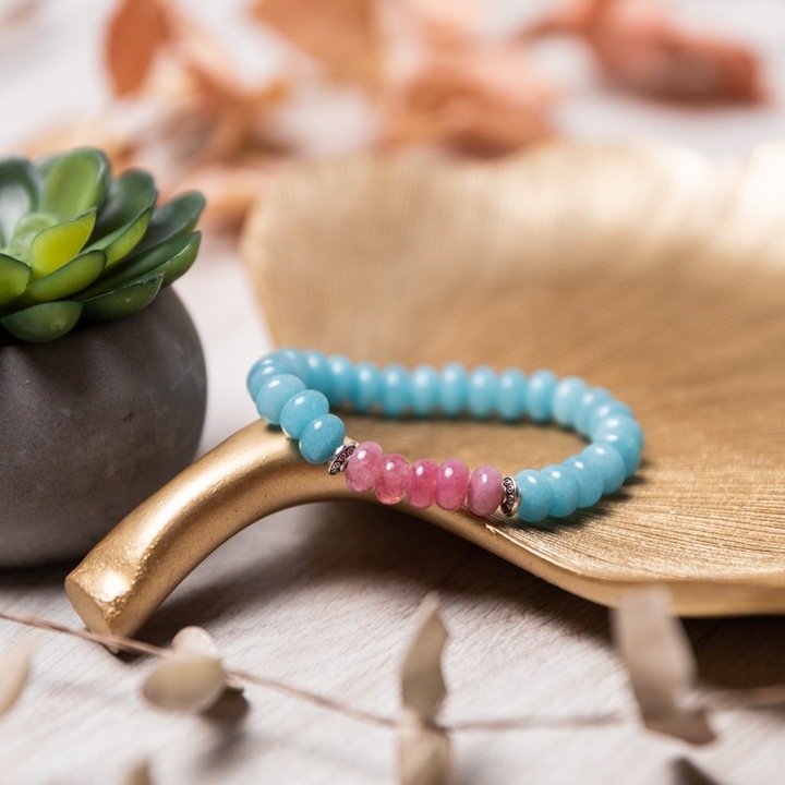 Bratara femei handmade din pietre semipretioase Angelite, Letitia