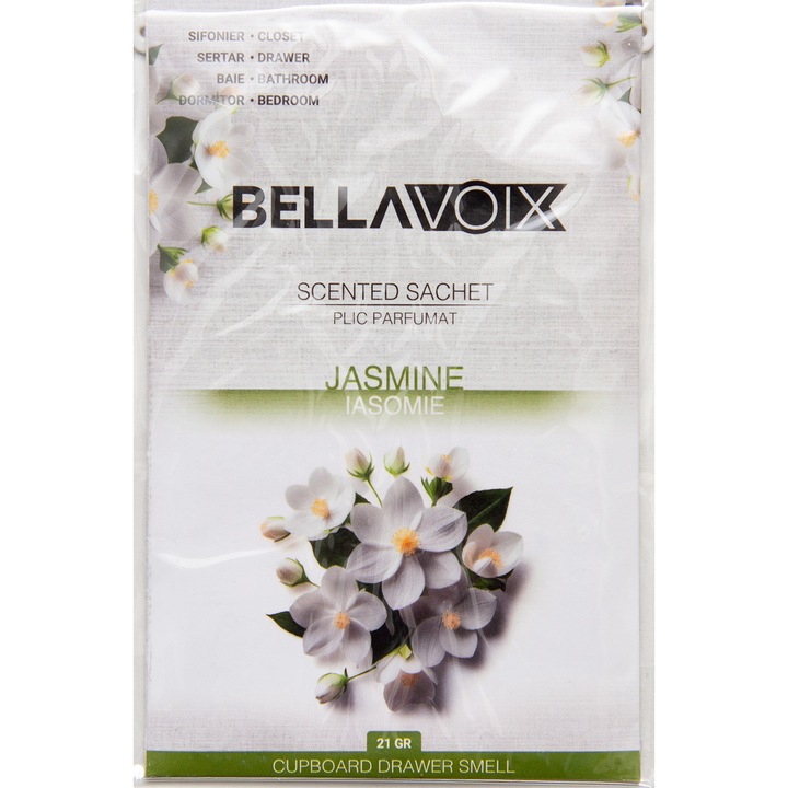 Plic parfumat Bellavoix, set 1, Iasomie, utilizare in sifonier sau sertar