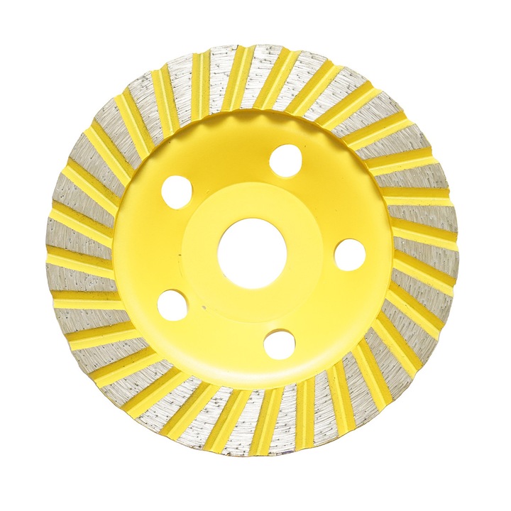 Disc diamantat turbo segmentat tip cupa 125x22.23mm pentru slefuire beton, granit, piatra Crownman