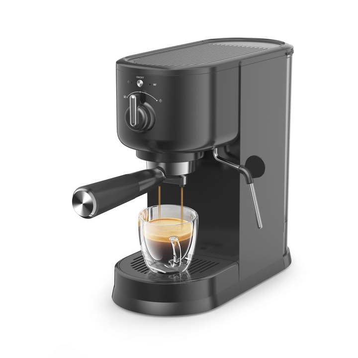Espressor Crown CEM-1538, 1500W, 20 bar, rezervor 1.25L, Negru