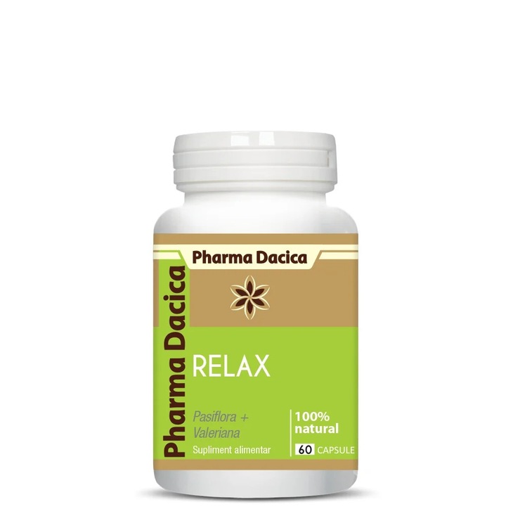 Supliment nutritiv Pharma Dacica Relax, 60 capsule, extracte din plante, pentru relaxare, îmbunătățirea memoriei
