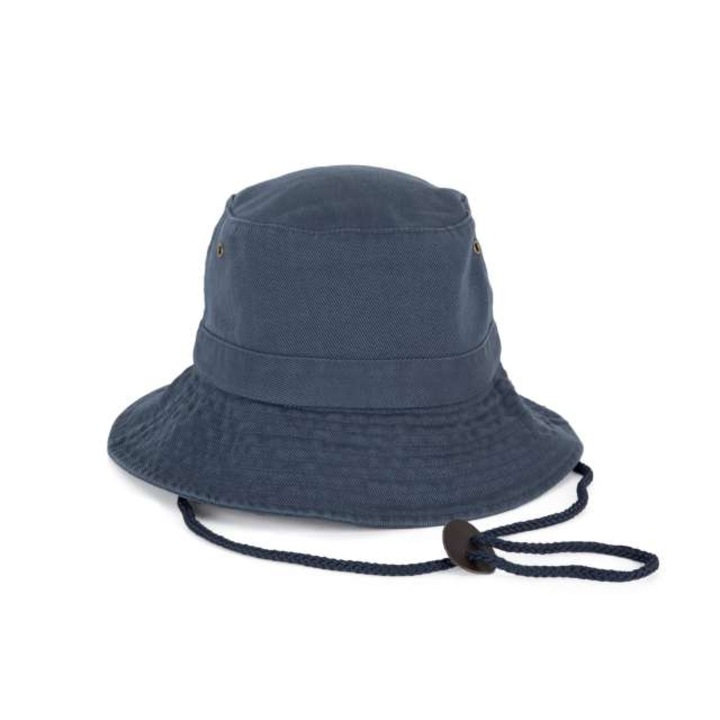 Шапка BAROUDEUR – BUCKET HAT Geravian, за мъже, 100% памук, качествена, регулируема с кожена закопчалка, синя