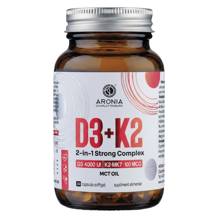 Vitamina D3+K2, 2-in-1 Strong Complex — doza foarte concentrata pentru sanatatea oaselor, dintilor si muschilor