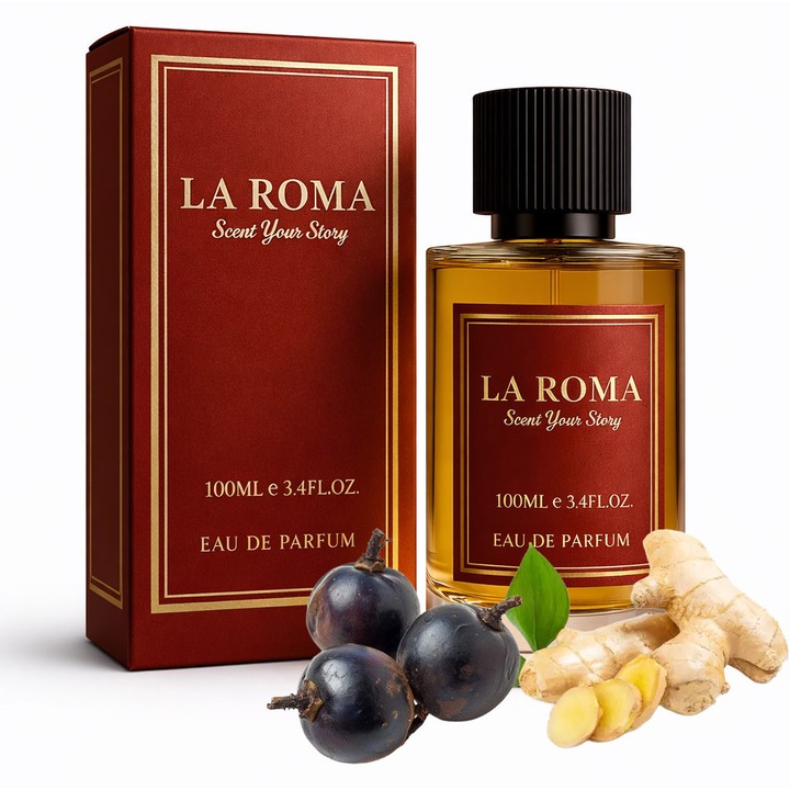 La Roma M-3 Bossy Scent férfi parfüm, csábító, kifinomult és mágneses férfiaknak, orientális-aromás, tartós, maninka, bőr és gyömbér illattal, 100ml