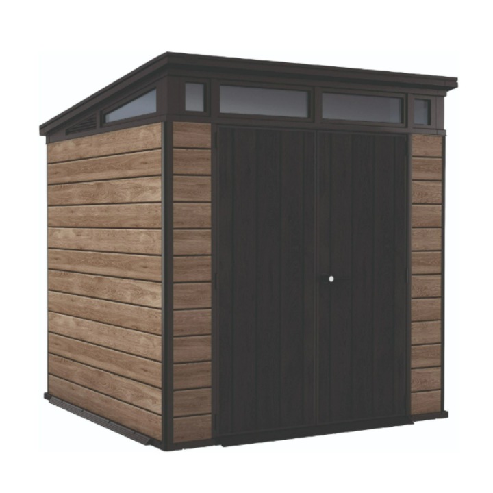 Casuta de gradina Keter Deco Pent 7X7 259814, 216 x 218 x 226 cm, Nuc