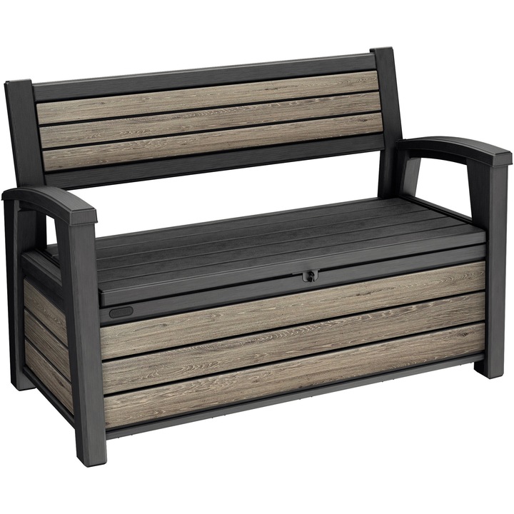 Keter Deco Garden 261850 kerti pad, 227 l, 133x61x89 cm, Kőrisfa