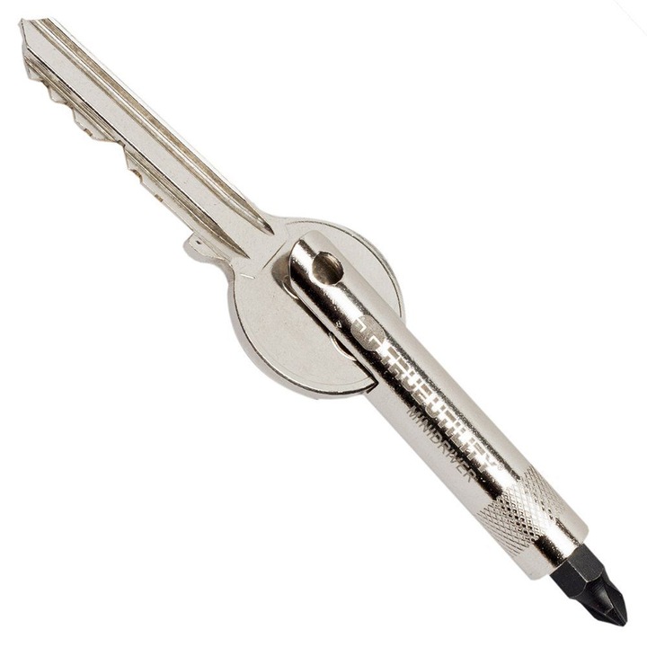 Breloc multifunctional True Utility MiniDriver, 4 capete, rezistent la intemperii, dimensiuni 70x120mm