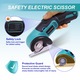 Bedee 4V Vezeték Nélküli Elektromos Olló, 2 Önélező Pengével, Biztonsági Zárral, 2000mAh Akkumulátorral, kék-fekete - Kartonhoz, Szőnyeghez, Bőrhöz, Textilhez és Műanyaghoz