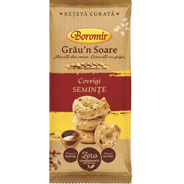 Covrigei Boromir cu semințe, set 3x100g