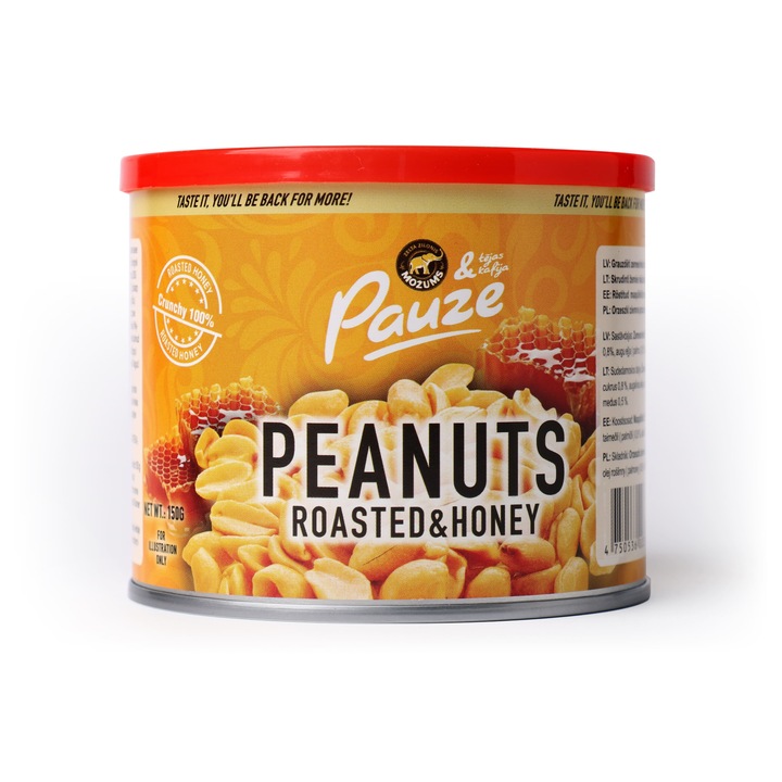 Arahide prăjite cu miere PAUZE, 150g, gust dulce-crocant