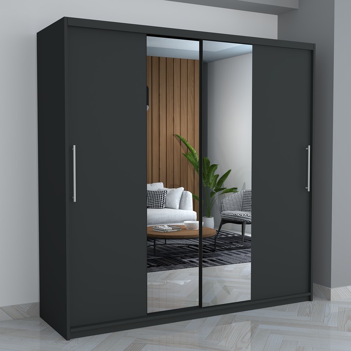 Dresing Smart Gri 200x200x60 cu Usi Glisante