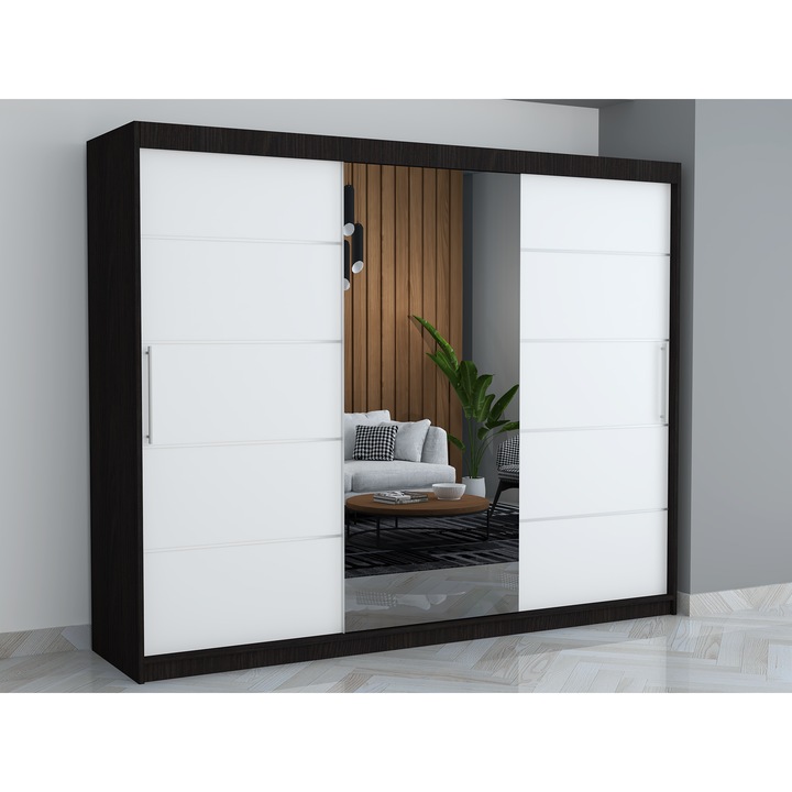 Dresing Smart Wenge/ Alb 250x200x60 cu Usi Glisante