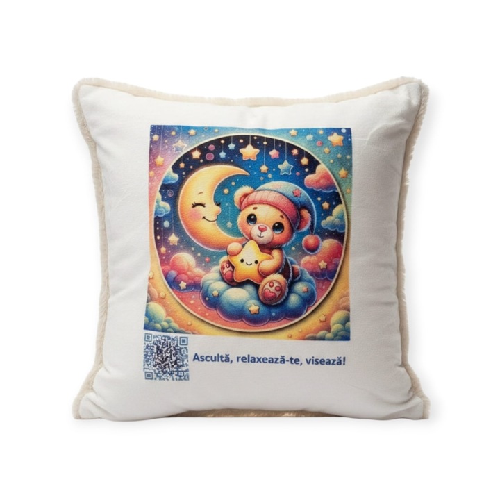 Perna interactivă pentru copii cu povești audio, 40x40 cm, multicolor