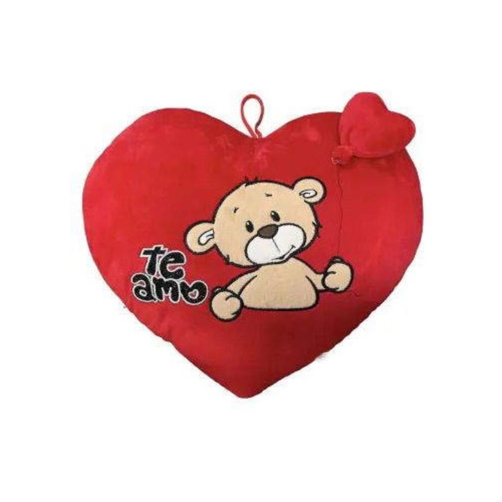 Perna decorativa inima, NICHITA IMPEX, rosu, 48x34 cm