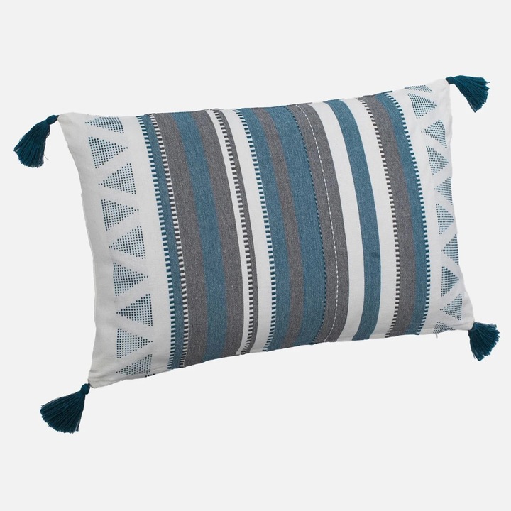 Perna Alba Petrol cu Dungi 60x40cm