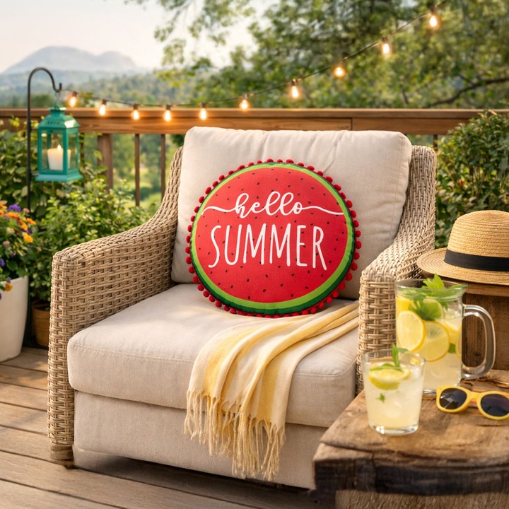 Perna Rotunda cu Model Pepene Verde Ø45cm