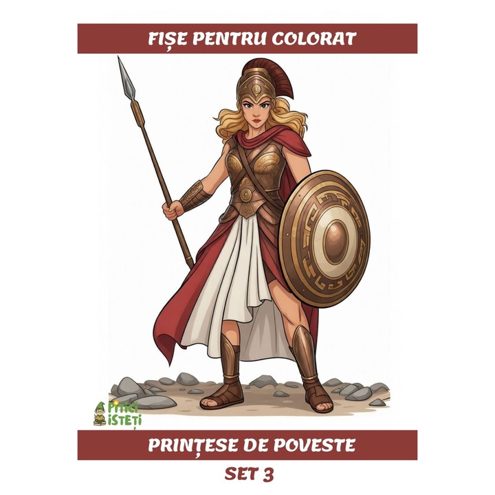 Set 10 planse de colorat Printese de Poveste, Produs Digital, set 3