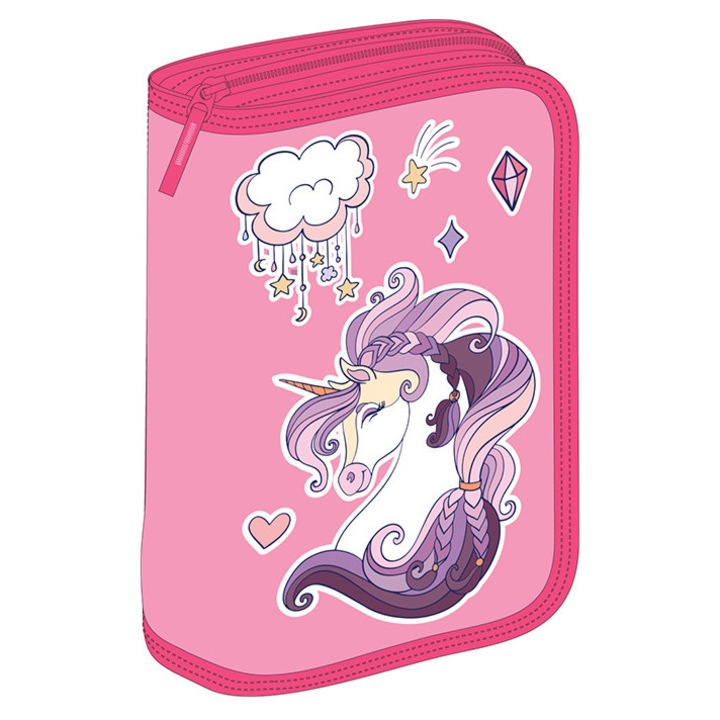 Pigna felszerelt tolltartó, 50 darab, 1 cipzár, 2 kihajtható rész, többszínű