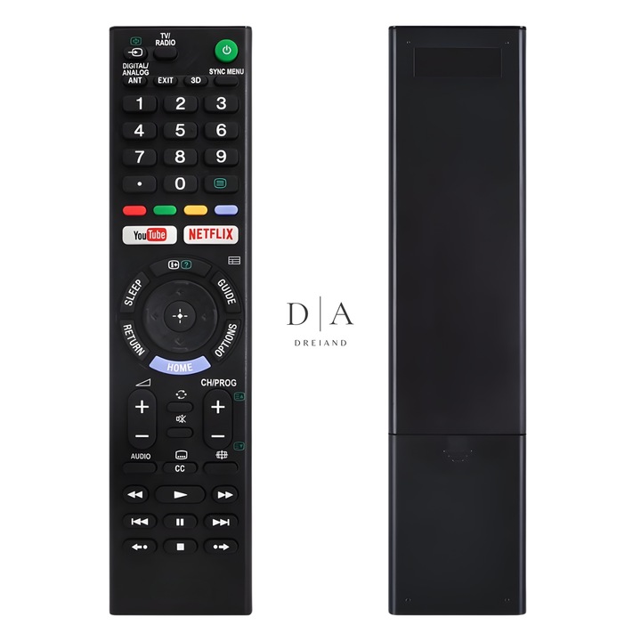 Telecomanda TV Universala compatibila cu Televizor Sony Smart TV, LED, LCD Configurare automata, Buton dedicat YouTube si Netflix, Baterii 2 x AAA