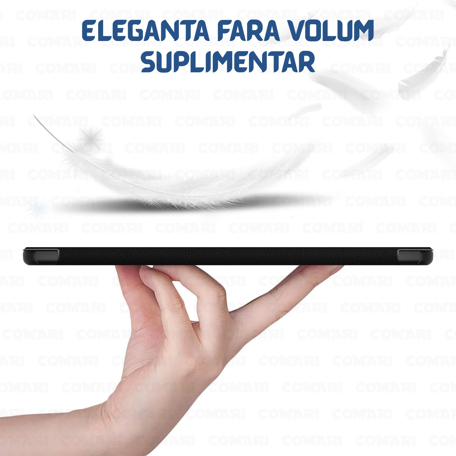 Husa pentru Lenovo Idea Tab Plus 12.1 Comari® EliteCover, protectie completa, functie stand multipla, design elegant tip carte, Albastru