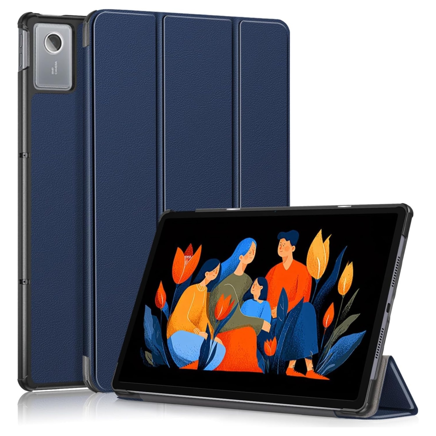 Husa pentru Lenovo Idea Tab Plus 12.1 Comari® EliteCover, protectie completa, functie stand multipla, design elegant tip carte, Albastru