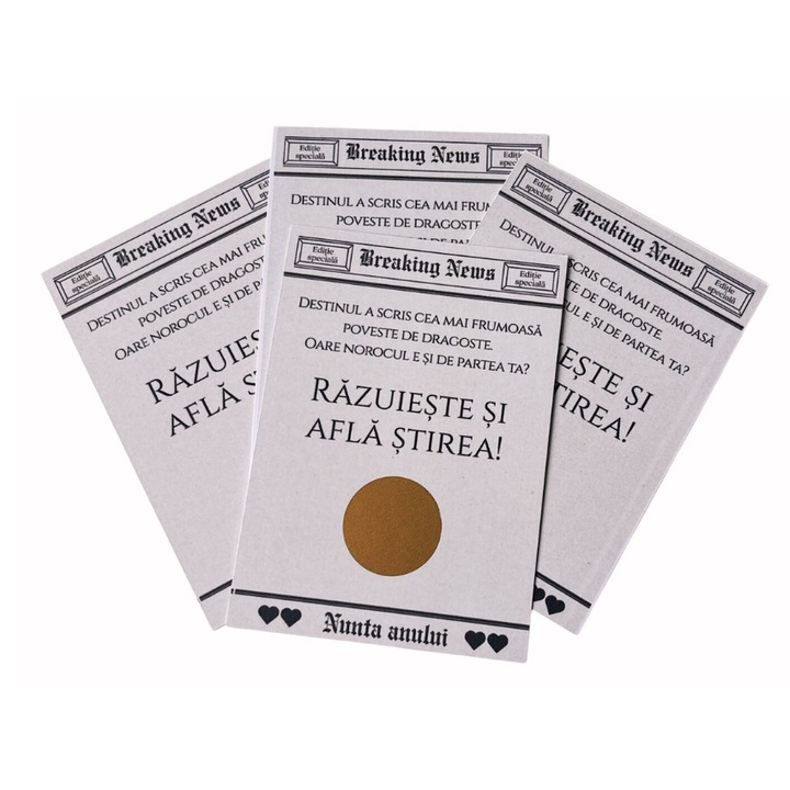 Set 60 marturii nunta tip loz razuibil, 10x7 cm, multicolor