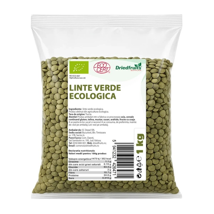 Linte verde BIO - 1 Kg