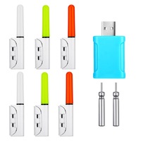 Avertizor semnalizator luminos inteligent pentru lanseta feeder, 6 bucati, AFKSMILE, Design cu doua cleme, Prindere sigura, Rezistenta la apa, Usor de utilizat si de transportat, Pentru diferite tipuri de pescuit, Plastic, 6.1x1.3cm, Multicolor